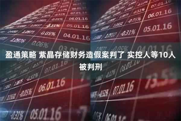 盈通策略 紫晶存储财务造假案判了 实控人等10人被判刑